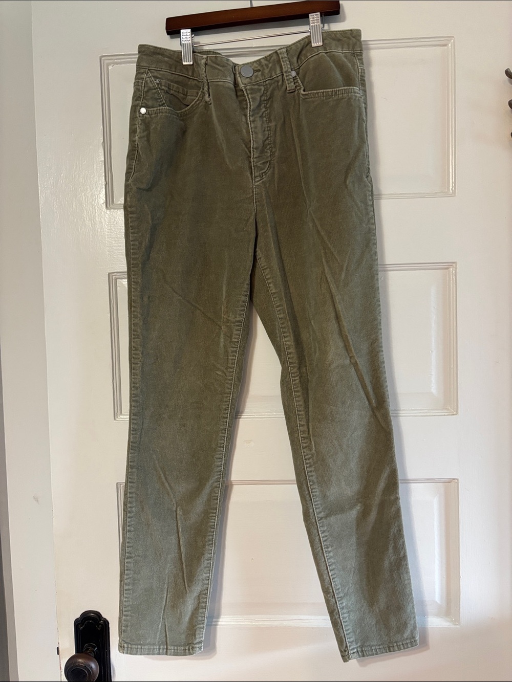 Seven7 Olive Green Corduroy Pants - Slim Casual Style